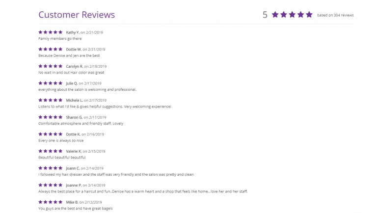 Reviews of Denise and Company Salon